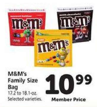 M & M' s Family Size Bag