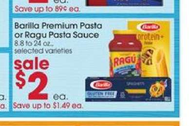 Barilla Premium Pasta or Ragu Pasta Sauce