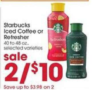 Starbucks Iced Coffee or Refresher