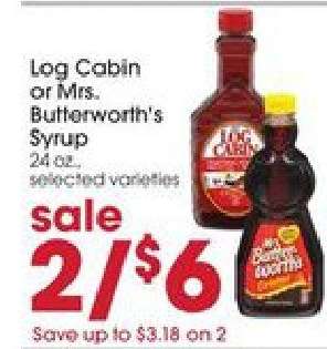 Log Cabin or Mrs. Butterworth's Syrup