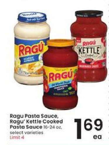Ragu Pasta Sauce, Ragu Kettle Cooked Pasta Sauce
