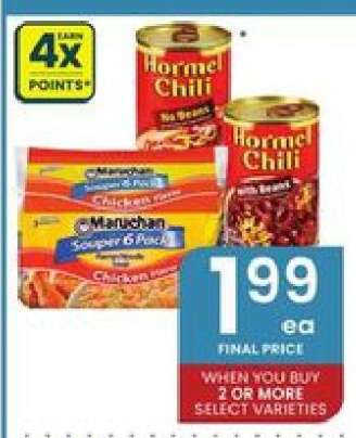 Hormel Chili & Maruchan Soup