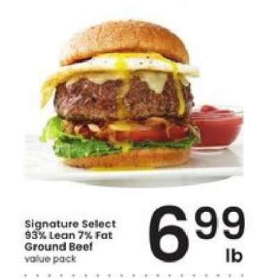 Signature Select 93% Lean 7% Fat Ground Beef