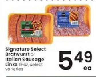 Signature Select Bratwurst or Italian Sausage