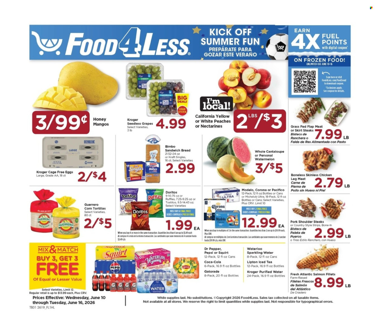 Food 4 Less ad - 06/10/2026 - 06/16/2026. Page 1