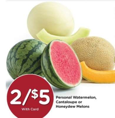 Personal Watermelon, Cantaloupe or Honeydew Melons
