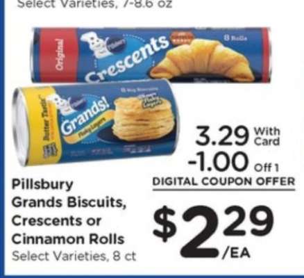 Pillsbury Grands Biscuits, Crescents or Cinnamon Rolls