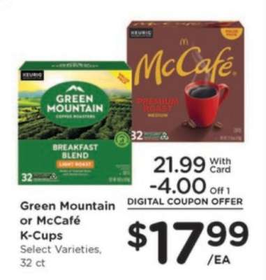 Green Mountain or McCafé K-Cups