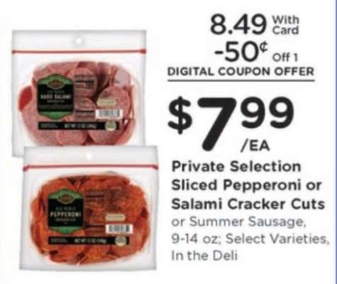 Private Selection Sliced Pepperoni or Salami Cracker Cuts