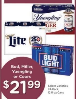 Bud, Miller, Yuengling or Coors