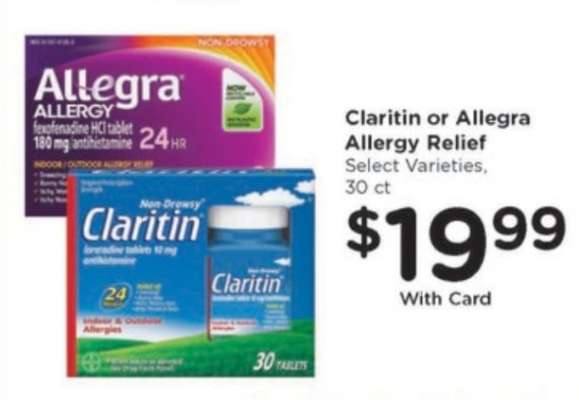 Claritin or Allegra Allergy Relief