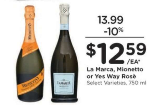 La Marca, Mionetto or Yes Way Rosè