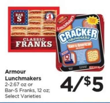 Armour Lunchmakers or Bar-S Franks