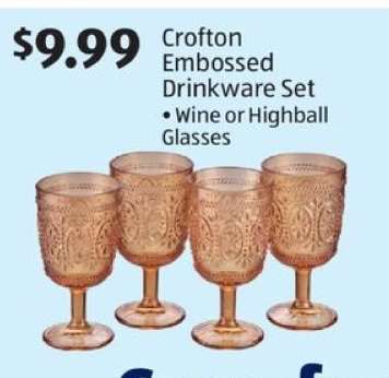 Crofton Embossed Drinkware Set