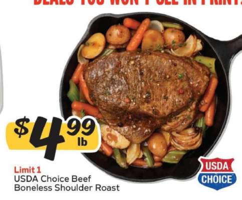 USDA Choice Beef Boneless Shoulder Roast