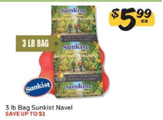3 lb Bag Sunkist Navel