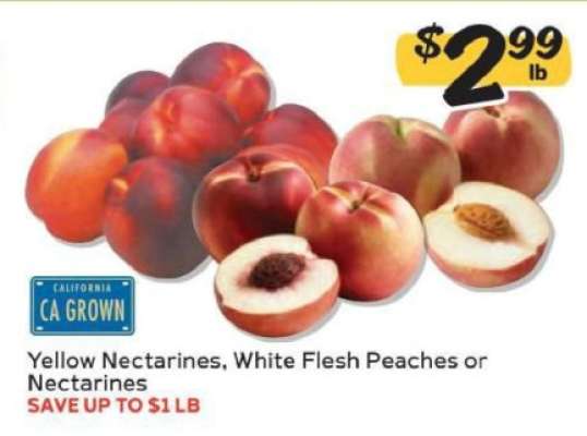 Yellow Nectarines, White Flesh Peaches or Nectarines
