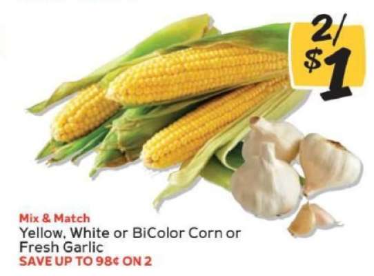 Yellow, White or BiColor Corn or Fresh Garlic