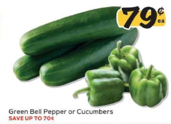 Green Bell Pepper or Cucumbers