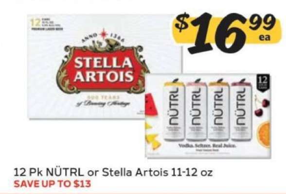 12 Pk NÜTRL or Stella Artois
