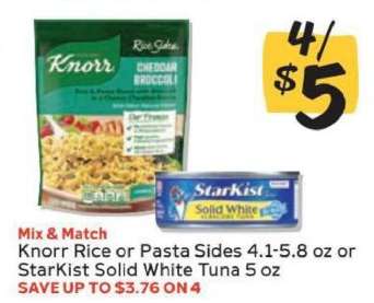 Knorr Rice or Pasta Sides or StarKist Solid White Tuna