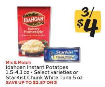 Idahoan Instant Potatoes or StarKist Chunk White Tuna