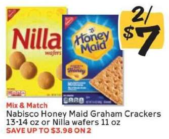 Nabisco Honey Maid Graham Crackers or Nilla Wafers