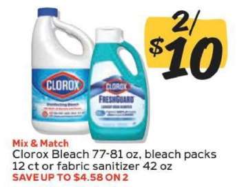 Clorox Bleach or Fabric Sanitizer