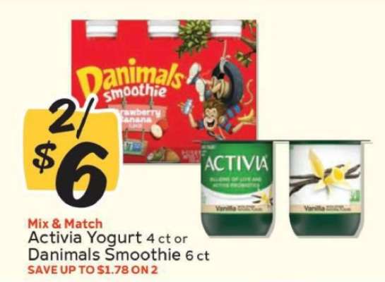 Activia Yogurt or Danimals Smoothie