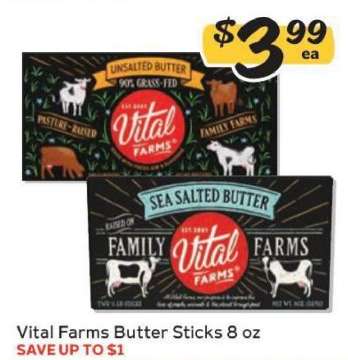Vital Farms Butter Sticks 8 oz