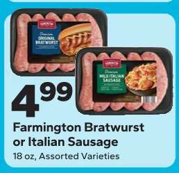 Farmington Bratwurst or Italian Sausage