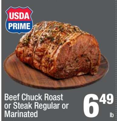 Beef Chuck Roast or Steak Regular or Marinated