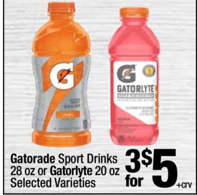 Gatorade Sport Drinks 28 oz or Gatorlyte 20 oz