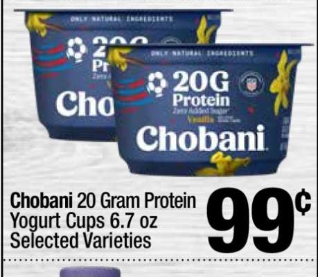 Chobani 20 Gram Protein Yogurt Cups
