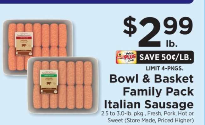 Bowl & Basket Family Pack Italian Sausage