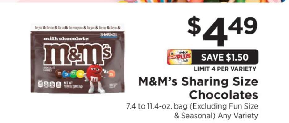 M & M' s Sharing Size Chocolates