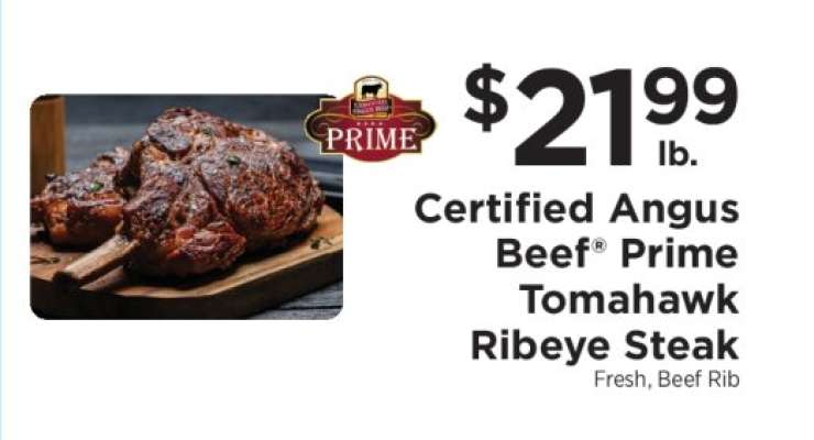 Certified Angus Beef® Prime Tomahawk Ribeye Steak