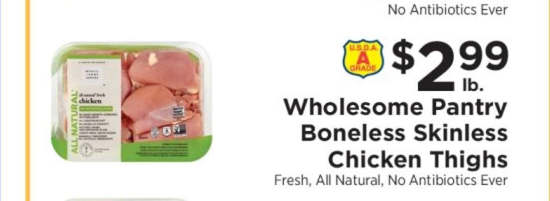 Wholesome Pantry Boneless Skinless Chicken Thighs