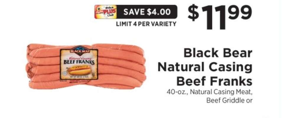 Black Bear Natural Casing Beef Franks