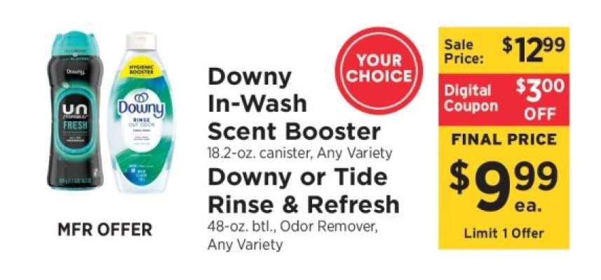 Downy In-Wash Scent Booster or Tide Rinse & Refresh