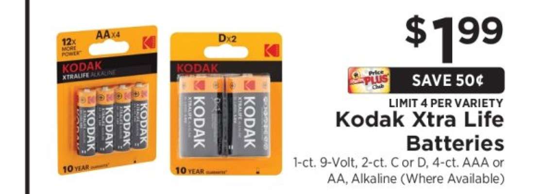 Kodak Xtra Life Batteries