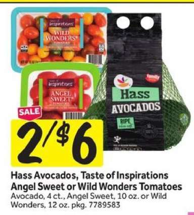Hass Avocados, Taste of Inspirations Angel Sweet or Wild Wonders Tomatoes