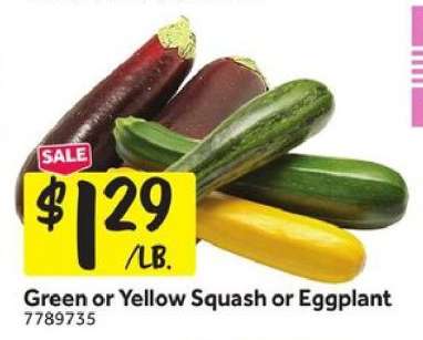 Green or Yellow Squash or Eggplant