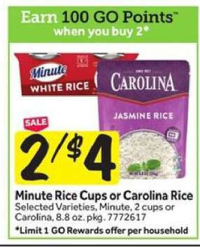 Minute Rice Cups or Carolina Rice