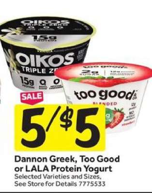 Dannon Greek, Too Good or LALA Protein Yogurt