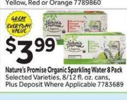 Nature's Promise Organic Sparkling Water 8 Pack