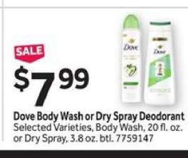 Dove Body Wash or Dry Spray Deodorant