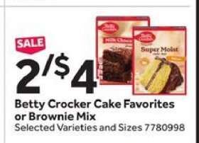 Betty Crocker Cake Favorites or Brownie Mix