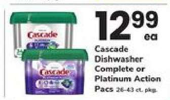 Cascade Dishwasher Complete or Platinum Action Pacs