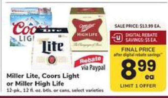 Miller Lite, Coors Light or Miller High Life